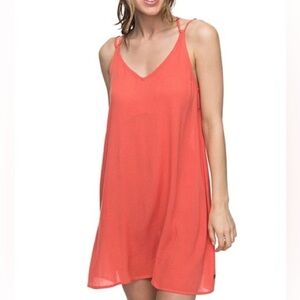 Roxy spiced coral Dome of Amalfi‎ swing dress size XS with strappy back